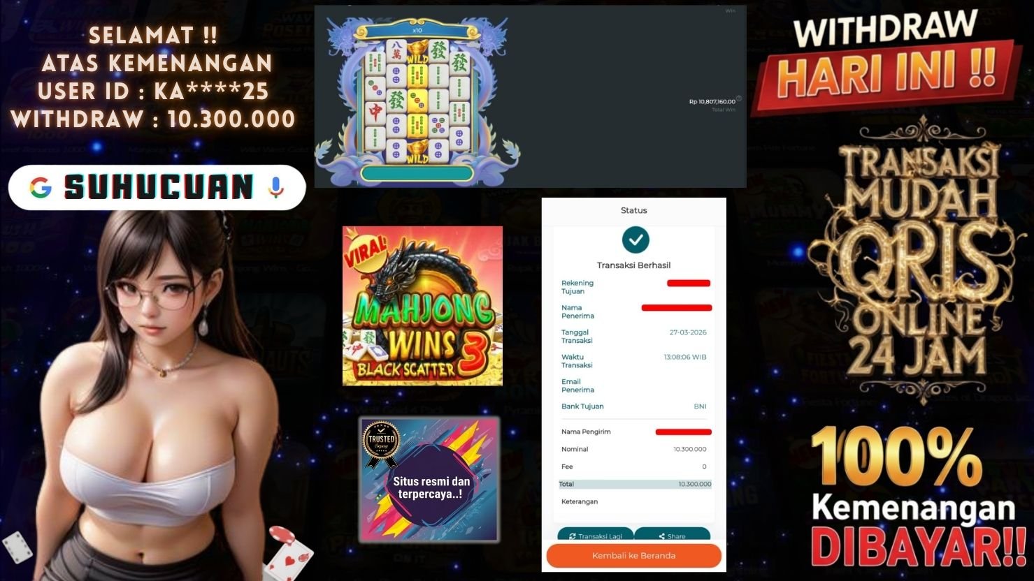 SUHUCUAN JACKPOT SLOT MAHJONG WINS 3 - BLACK SCATTER